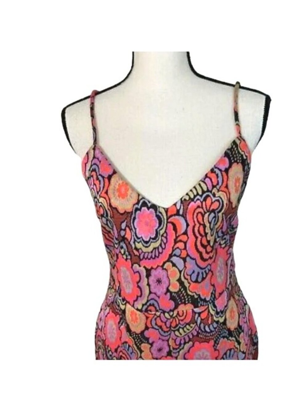 Zara Floral Multicolor Jacquard Knit Sleeveless Romper - Picture 3 of 7